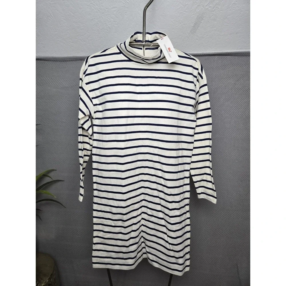 Vineyard Vines Funnel Neck Dress Womens‎ sz XXS $118 MSRP blue stripe summer